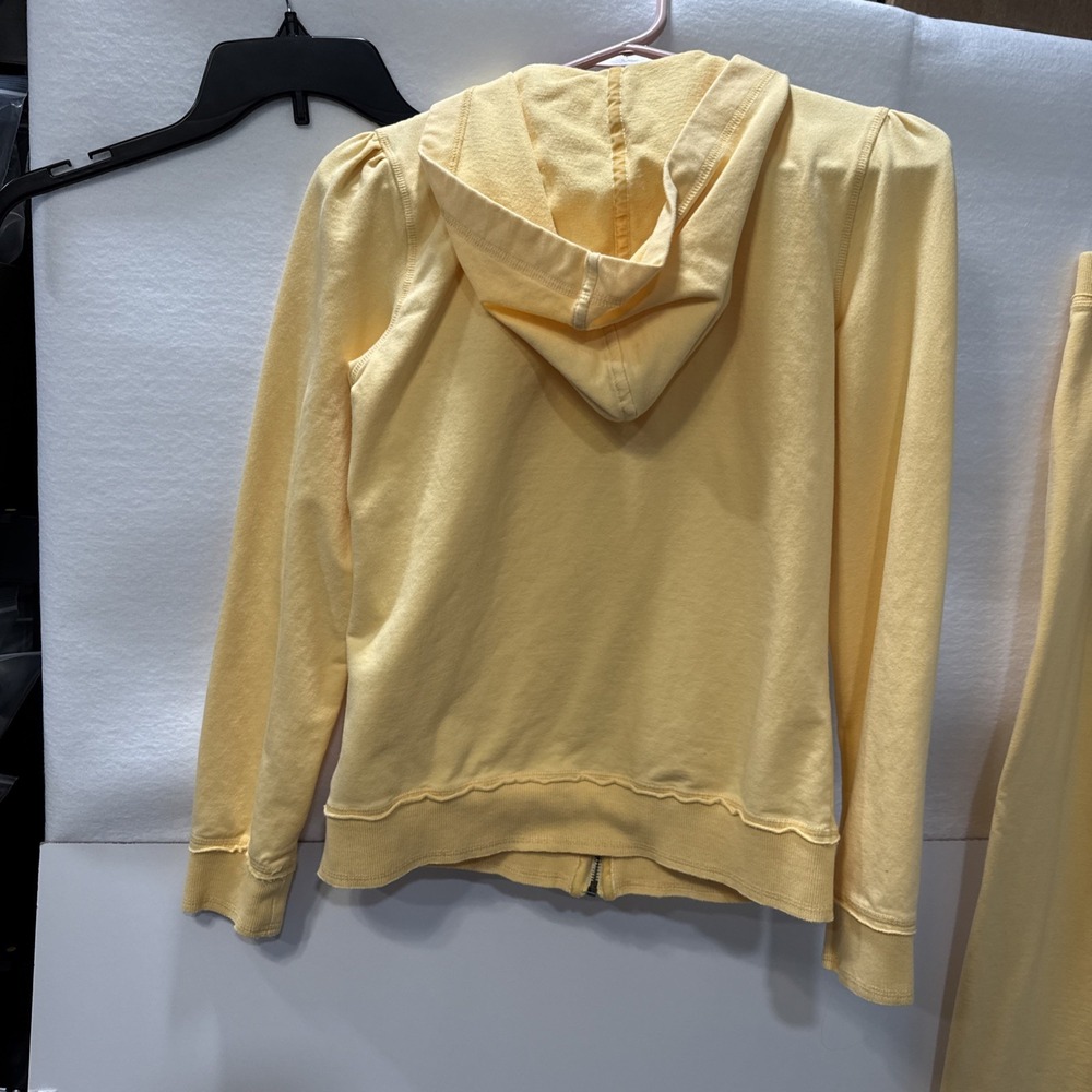 Neimann Marcus Yellow Track Suit Straight Leg, Full Zip Hooded Jacket Size Small - Picture 16 of 16